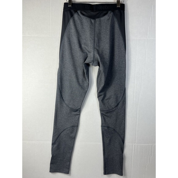 Reebok Mens Leggings Size L Gray & Black Compression Workout Running Breathable - Picture 5 of 14